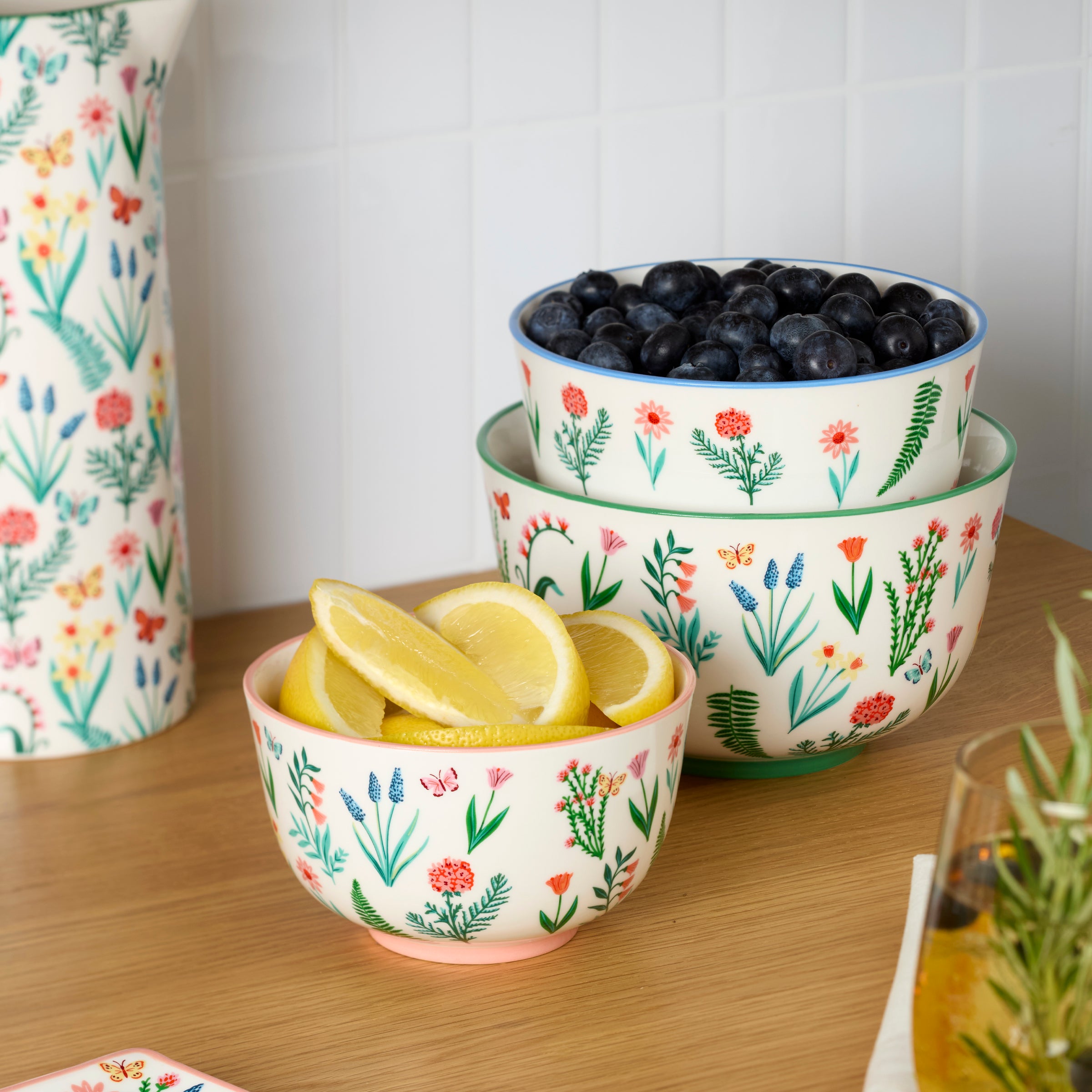 Spring Floral Nesting Bowl Set, 3-Piece - Image 4