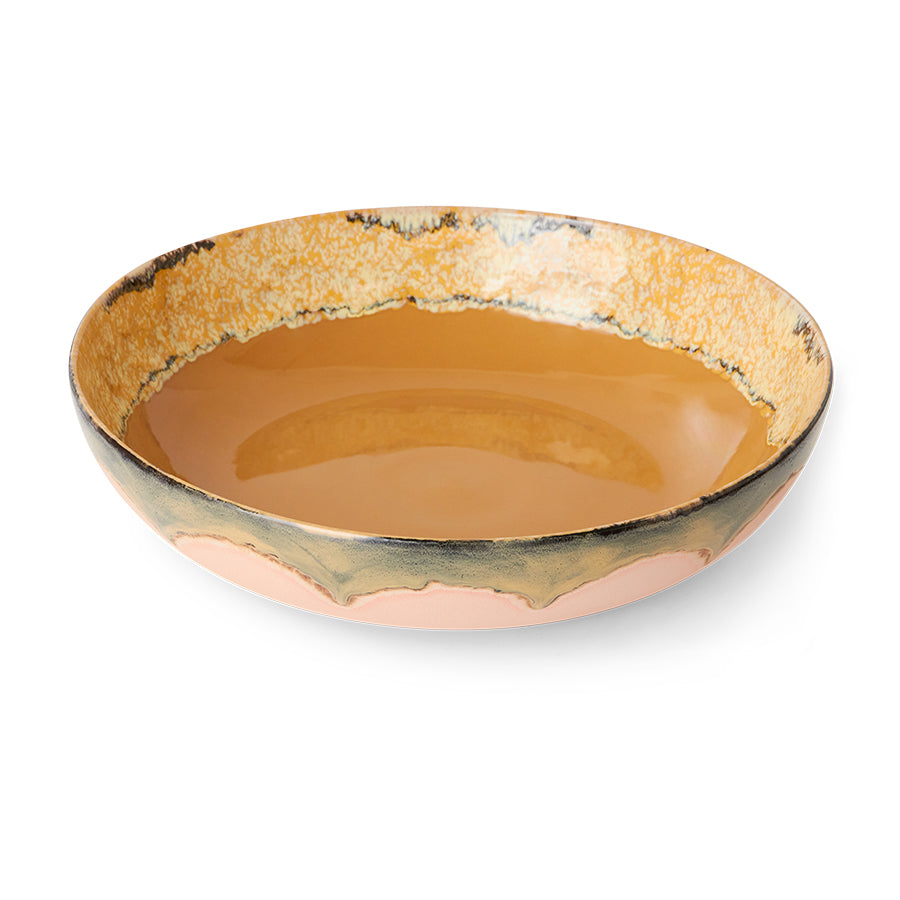 Large Yellow Glaze Salad Bowl - Image 2